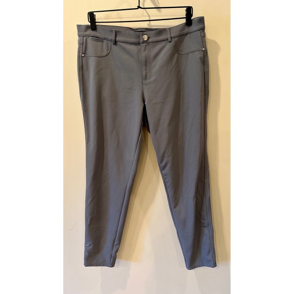 Lafayette 148 Acclaimed Mercer Stretch grey Suede Pants Sz‎ 14 Lux Office $698